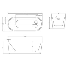 Ванна акриловая Abber 170х70 см отдельностоящая с ножками (AB9272-1.7) - фото 2