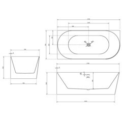 Ванна акриловая Abber 170х78 см левая с ножками (AB9258-1.7 L) - фото 3