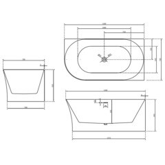 Ванна акриловая Abber 150х78 см правая с ножками (AB9258-1.5 R) - фото 2