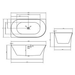Ванна акриловая Abber 150х78 см левая с ножками (AB9258-1.5 L) - фото 3