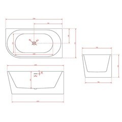 Ванна акриловая Abber 150х78 см правая с ножками (AB9257-1.5 R) - фото 3