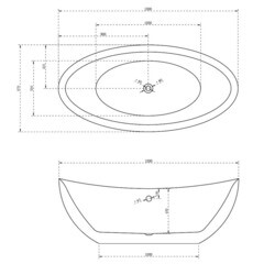 Ванна акриловая Abber 180х87 см отдельностоящая с ножками (AB9248) - фото 2