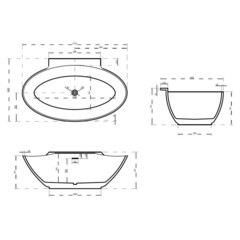 Ванна акриловая Abber 172х103 см с ножками (AB9237) - фото 2
