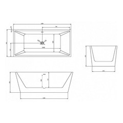Ванна акриловая Abber 150х80 см отдельностоящая с ножками (AB9224-1.5) - фото 2