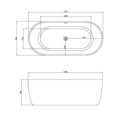 Ванна акриловая Abber 175,5х80 см отдельностоящая с ножками (AB9219) - фото 2