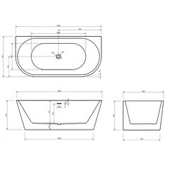 Ванна акриловая Abber 170х80 см с ножками (AB9216-1.7R) - фото 2
