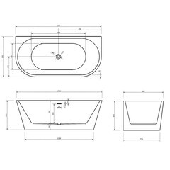 Ванна акриловая Abber 170х80 см с ножками (AB9216-1.7) - фото 2
