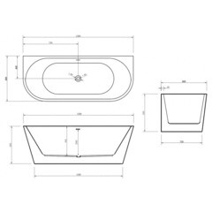 Ванна акриловая Abber 150х80 см с ножками (AB9216-1.5) - фото 3