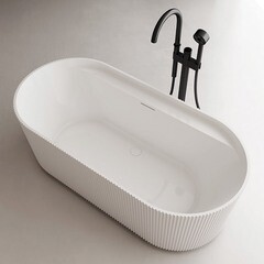Ванна акриловая Abber 170х80 см отдельностоящая с ножками (AB9444MW) - фото 3