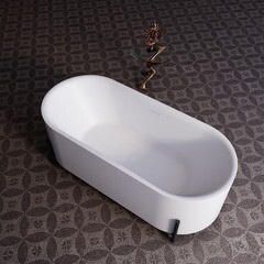 Ванна акриловая Abber 170х75 см отдельностоящая с ножками (AB9443) - фото 2