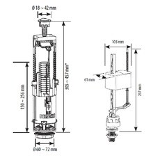Арматура для унитаза Siamp Brio нижний подвод 1/2 кнопка пластик хром (10017248) - фото 6