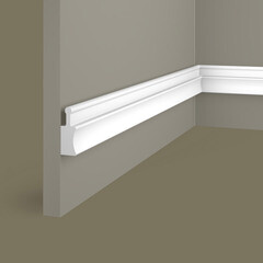 Рейка торцевая из экополимера левая 50х18х2800 мм Cosca Decor ZL008 белая - фото 1