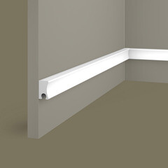 Изображение товара Рейка торцевая из экополимера правая 50х18х2800мм Cosca Decor ZP008 белая