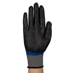 Перчатки полиэстеровые 2 нити с нитриловым обливом водонепроницаемые ЛЭВ черно-синие 10 (L) - фото 3