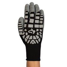 Перчатки 2 нити с латексным и ПВХ покрытием виброзащитные ЛЭВ черно-серые 10 (L)