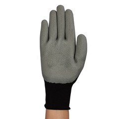 Перчатки 2 нити с латексным и ПВХ покрытием виброзащитные ЛЭВ черно-серые 10 (L) - фото 3