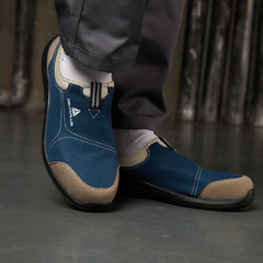 Полуботинки рабочие текстильные с защитным подноском размер 45 синий/серый Delta Plus MIAMI S1P (MIAMISPGB45) - фото 4