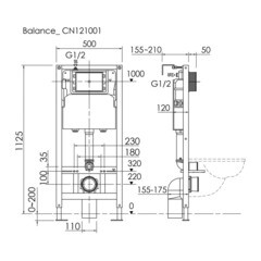 Инсталляция Ceramicanova Balance для подвесного унитаза без кнопки (CN121001) - фото 13