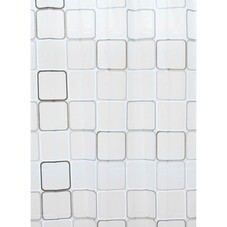 Штора для ванны Delphinium Квадраты 1800х1800 мм ПВХ белая (104155)