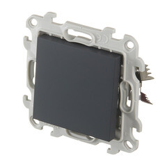 Выключатель Simon 24 Harmonie одноклавишный встраиваемый графит (2420101-038) - фото 4