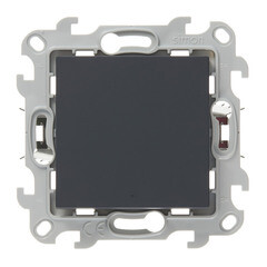 Изображение товара Переключатель Simon 24 Harmonie одноклавишный встраиваемый графит с подсветкой (2420204-038)