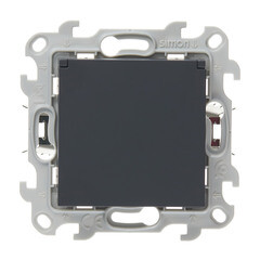 Изображение товара Розетка Simon 24 Harmonie встраиваемая графит со шторками с крышкой (2420448-038)