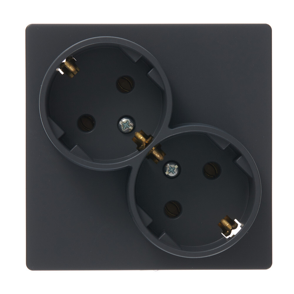 

Розетка Simon 24 Harmonie встраиваемая графит (2450459-038), Серый