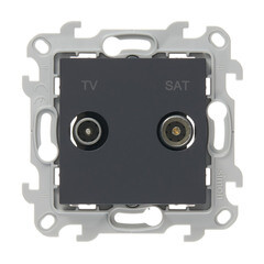 Изображение товара Розетка телевизионная Simon 24 Harmonie встраиваемая графит TV/ SAT (2410487-038)