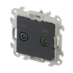 Розетка телевизионная Simon 24 Harmonie встраиваемая графит TV/ SAT (2410487-038) - фото 4