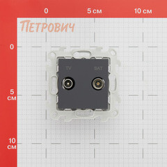 Розетка телевизионная Simon 24 Harmonie встраиваемая графит TV/ SAT (2410487-038) - фото 2