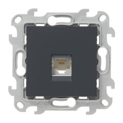 Изображение товара Розетка телефонная Simon 24 Harmonie встраиваемая графит RJ11 (2410480-038)
