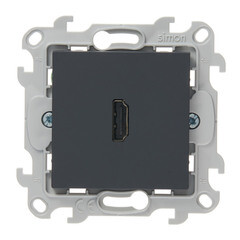 Розетка HDMI Simon 24 Harmonie встраиваемая графит (2411094-038) - фото 1