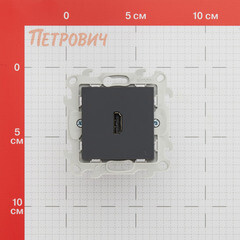 Розетка HDMI Simon 24 Harmonie встраиваемая графит (2411094-038) - фото 2