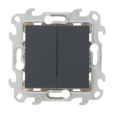 Переключатель Simon 24 Harmonie двухклавишный встраиваемый графит (2410397-038)