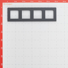 Рамка Simon 24 Harmonie четырехместная графит (2400640-038) - фото 2