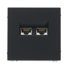 Розетка компьютерная Systeme Electric ArtGallery встраиваемая карбон 2хRJ45 (GAL001088)