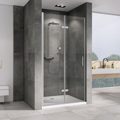 Душевая дверь Abber Zart стекло прозрачное 100х195 см профиль хром 6 мм складная (AG08100P) - фото 3