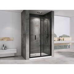 Душевая дверь Abber стекло прозрачное 90х195 см профиль черный 6 мм складная (AG07090B) - фото 3