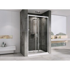 Душевая дверь Abber стекло прозрачное 120х195 см профиль хром 6 мм складная (AG07120) - фото 5