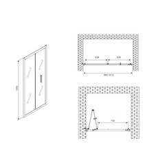 Душевая дверь Abber стекло прозрачное 100х195 см профиль хром 6 мм складная (AG07100) - фото 3