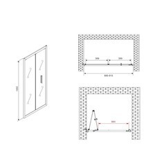 Душевая дверь Abber стекло прозрачное 90х195 см профиль хром 6 мм складная (AG07090) - фото 3