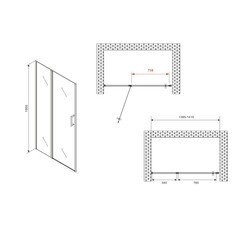 Душевая дверь Abber стекло прозрачное 140х195 см профиль хром 6 мм распашная (AG04140S) - фото 2