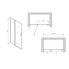 Душевая дверь Abber стекло прозрачное 130х195 см профиль хром 6 мм распашная (AG04130S) - фото 3