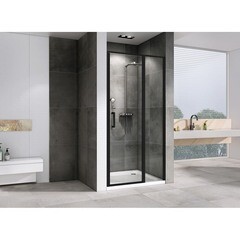 Душевая дверь Abber стекло прозрачное 120х195 см профиль черный 6 мм распашная (AG04120BS) - фото 4