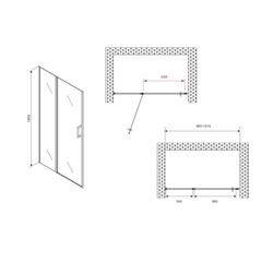 Душевая дверь Abber стекло матовое 100х195 см профиль хром 6 мм распашная (AG04100MS) - фото 2