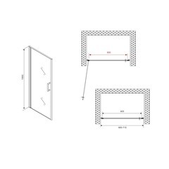 Душевая дверь Abber стекло матовое 70х195 см профиль хром 6 мм распашная (AG04070M) - фото 2
