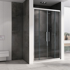 Душевая дверь Abber стекло прозрачное 180х195 см профиль хром 6 мм раздвижная (AG33180H) - фото 3