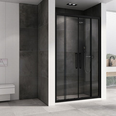 Душевая дверь Abber стекло прозрачное 160х195 см профиль черный 6 мм раздвижная (AG33160BH) - фото 3