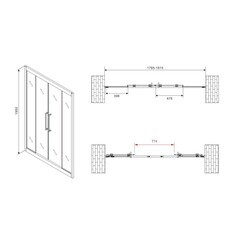 Душевая дверь Abber стекло прозрачное 180х195 см профиль черный 6 мм раздвижная (AG33180BH) - фото 2