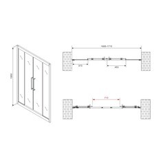 Душевая дверь Abber стекло прозрачное 170х195 см профиль черный 6 мм раздвижная (AG33170BH) - фото 2